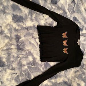 Black butterfly shirt